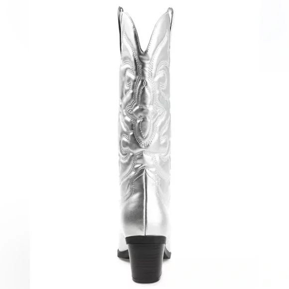 NWT Women's Chantry Mid Shaft Western Boots silver size 10 - Picture 3 of 6